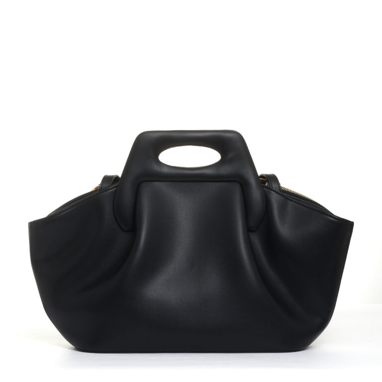 Sorelle Perego borsa pelle nera trapezio Sostegno trimestrale