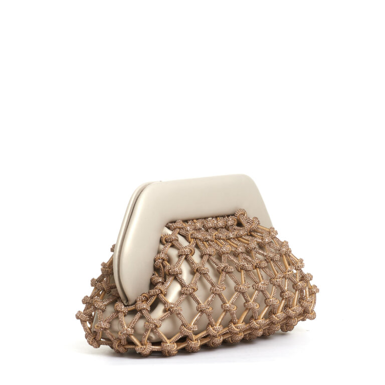 Sorelle Perego clutch strass oro Nuova