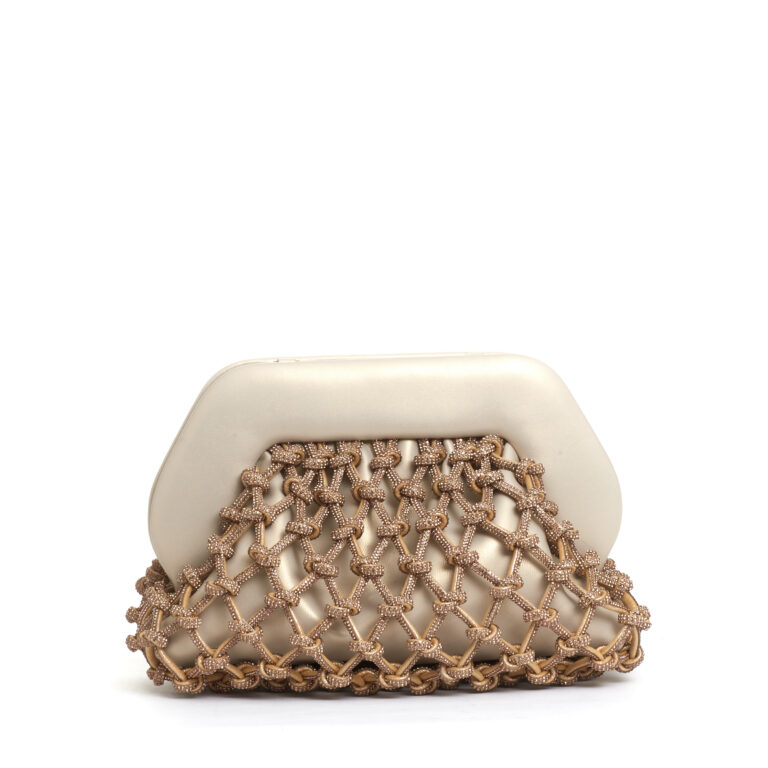 Sorelle Perego clutch strass oro Nuova
