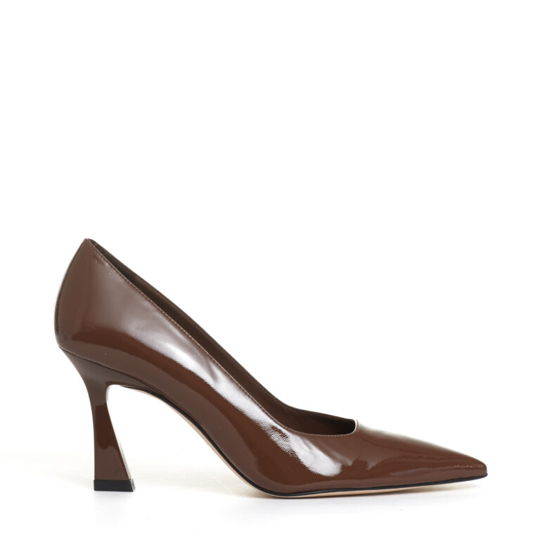 Sorelle Perego pump vernice caffè tacco 85 mm