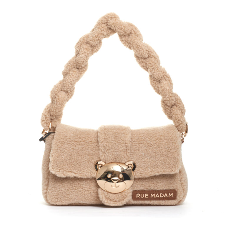 Sorelle Perego borsa teddy beige con orsetto metallo Spedizione Gratuita