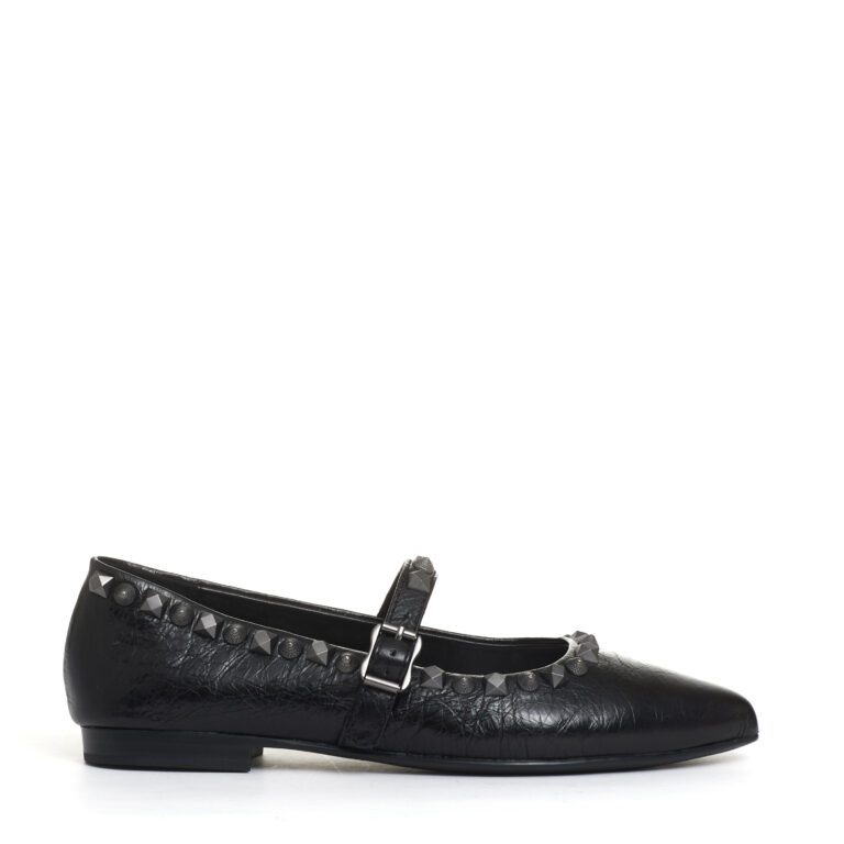 Sorelle Perego ballerina pelle nera borchie Negozi Online