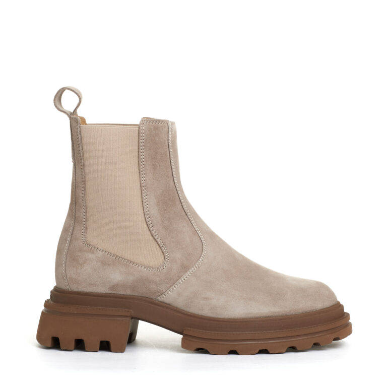 Sorelle Perego chelsea boot elastico camoscio beige Sconto