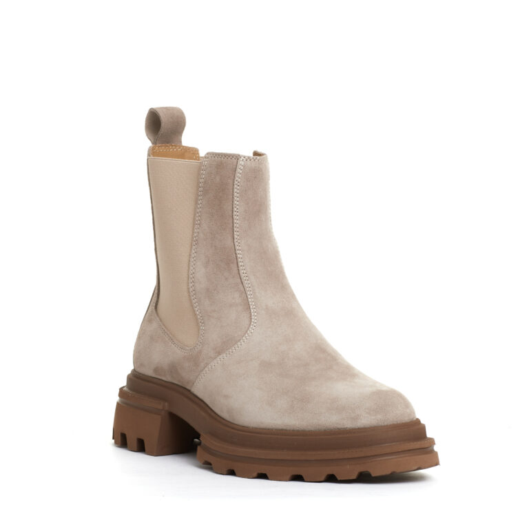 Sorelle Perego chelsea boot elastico camoscio beige Sconto