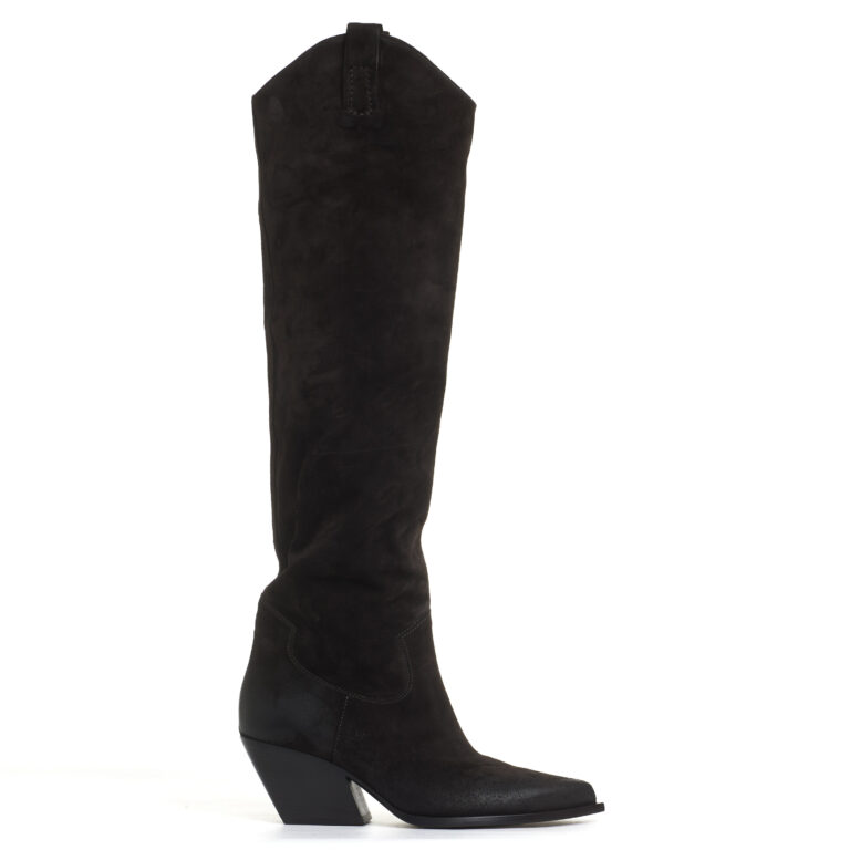 Sorelle Perego stivale texano in camosco testa di moro Outlet