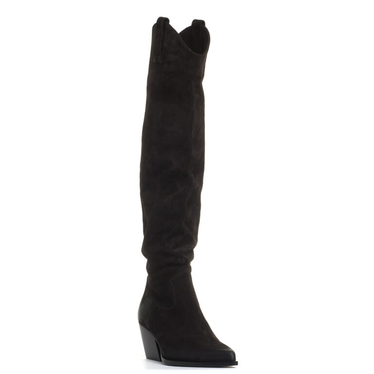 Sorelle Perego stivale texano in camosco testa di moro Outlet