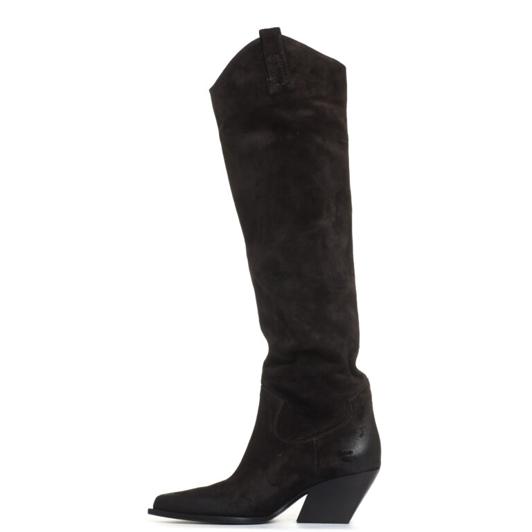 Sorelle Perego stivale texano in camosco testa di moro Outlet