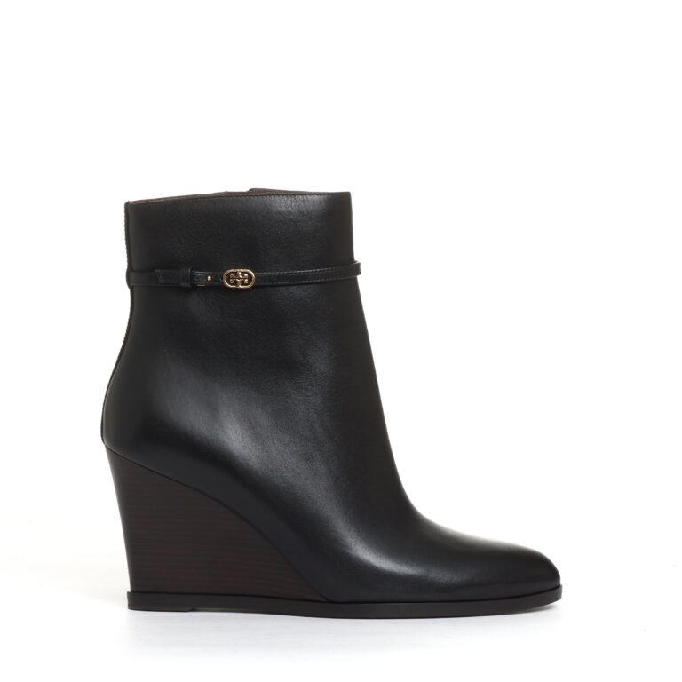 Sorelle Perego stivaletto zeppa 90 mm pelle nera Moda