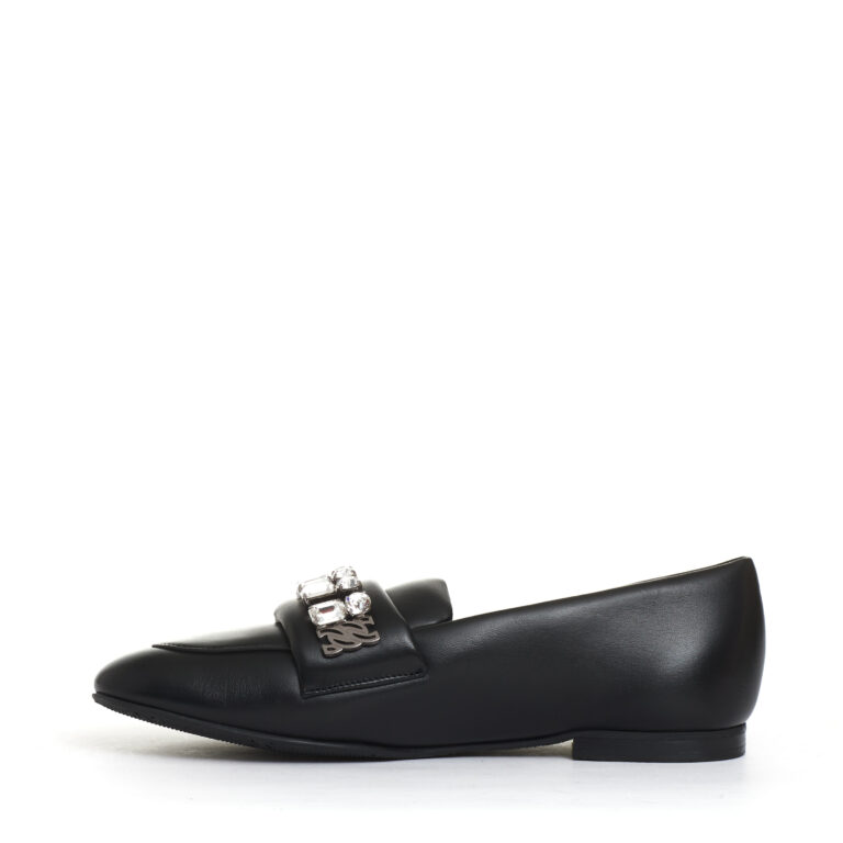 Sorelle Perego mocassino nero con strass In Linea