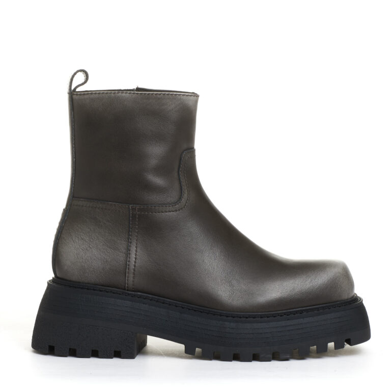 Sorelle Perego stivaletto fondo grosso pelle grigio washed Consegna Veloce