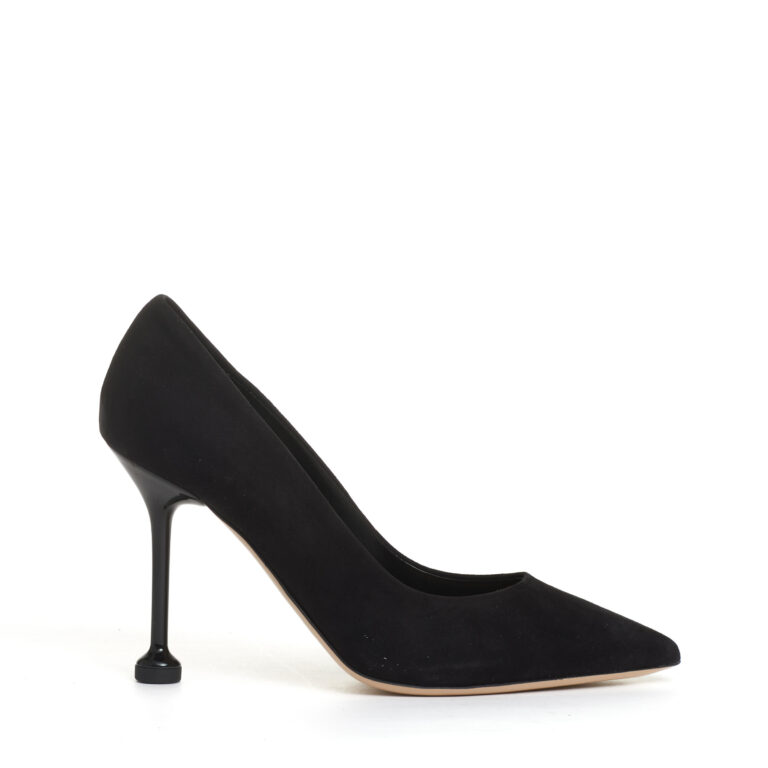 Sorelle Perego pump camoscio nero tacco metallo 100 mm