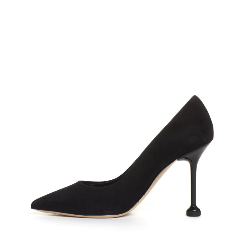 Sorelle Perego pump camoscio nero tacco metallo 100 mm Promozione Limitata