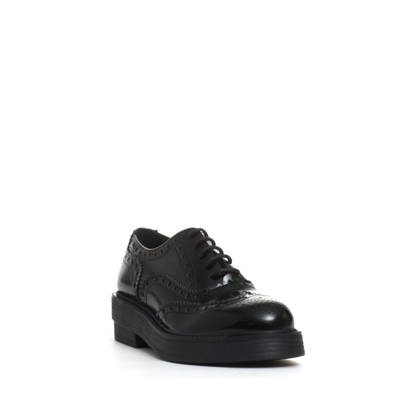 Sorelle Perego stringata con bucature pelle nera Sottocosto