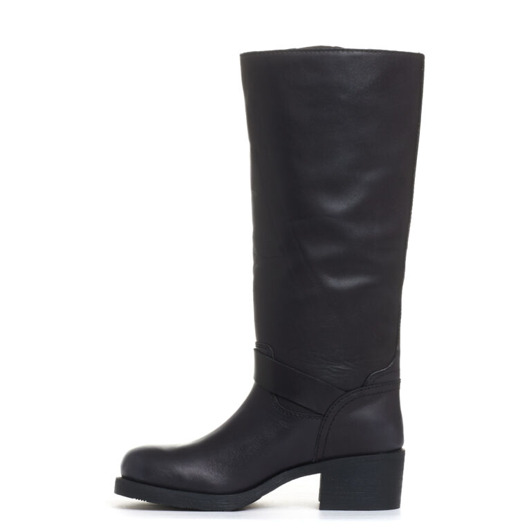 Sorelle Perego stivale biker tacco 40 mm fibbie nero Presa