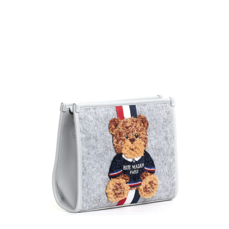 Sorelle Perego clutch grigio con Teddy Sconto