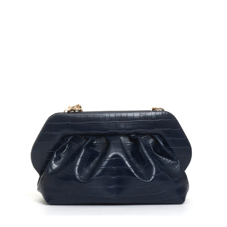 Sorelle Perego clutch stampa cocco blu Saldi Di Fabbrica