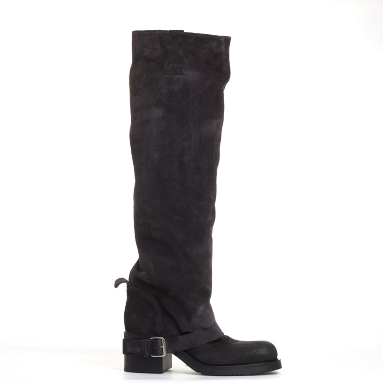 Sorelle Perego stivale biker camoscio antracite