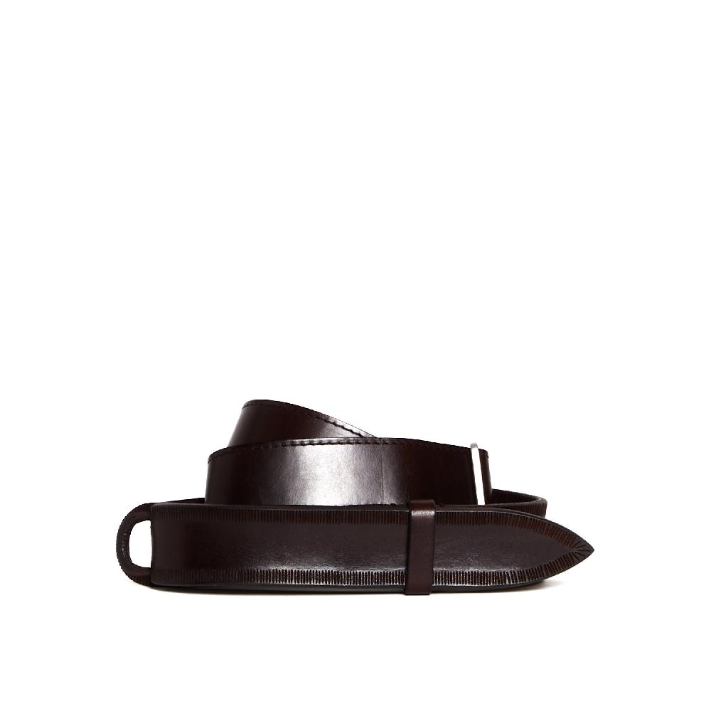 Sorelle Perego cintura nobuckle pelle bull marrone lavorata 2025
