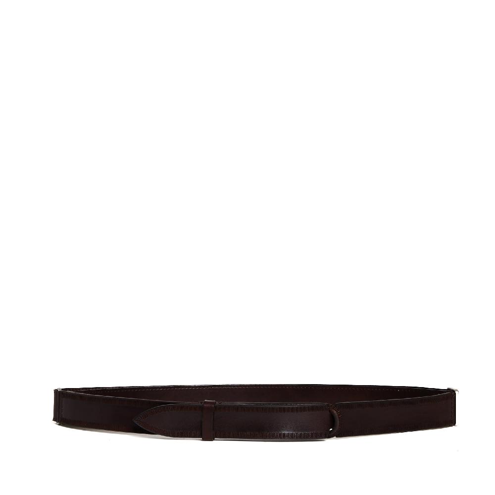 Sorelle Perego cintura nobuckle pelle bull marrone lavorata 2025