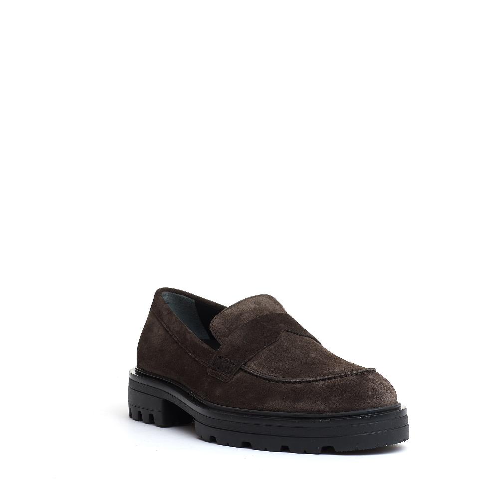 Sorelle Perego mocassino camoscio marrone carroarmato Sottocosto