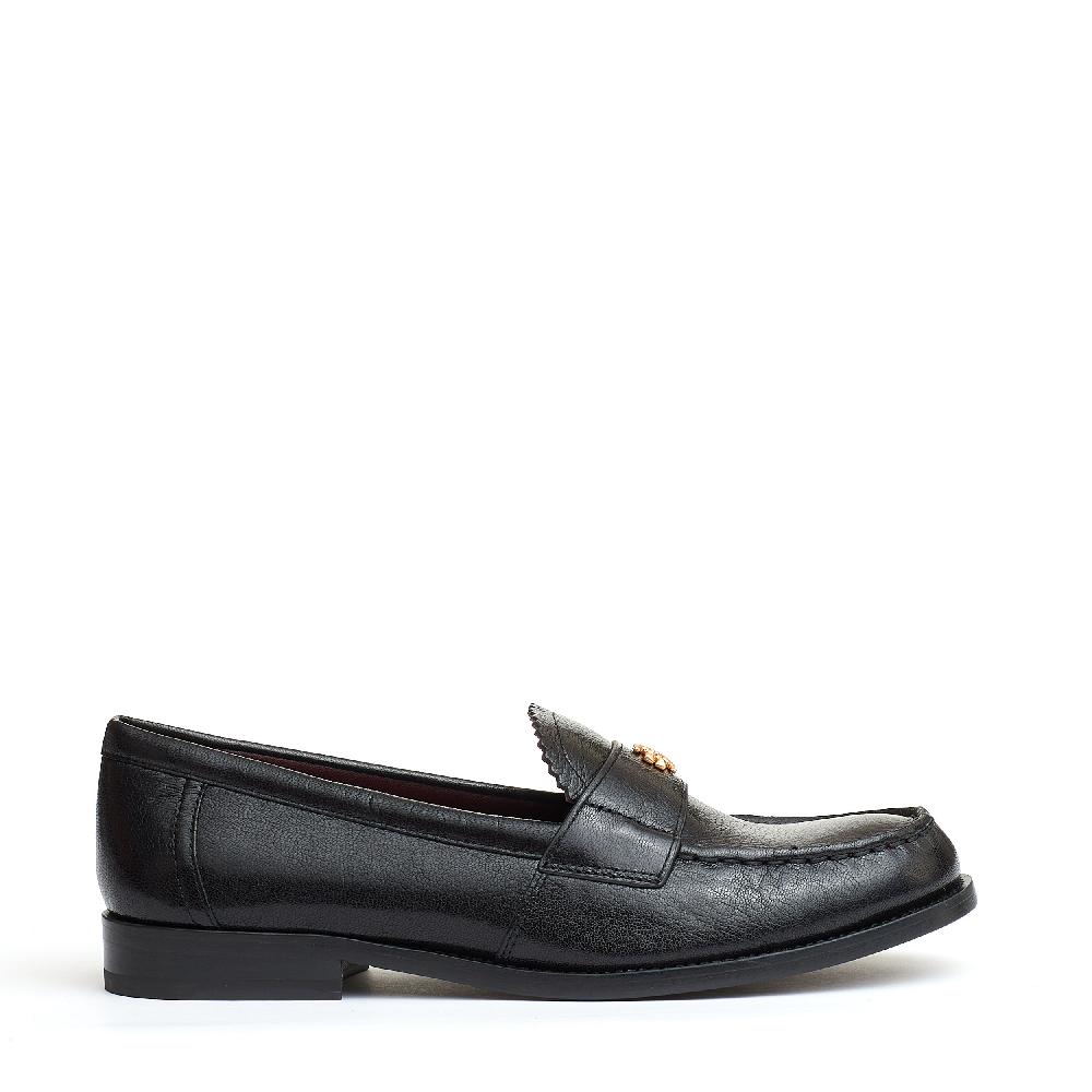 Sorelle Perego mocassino nero con logo Presa