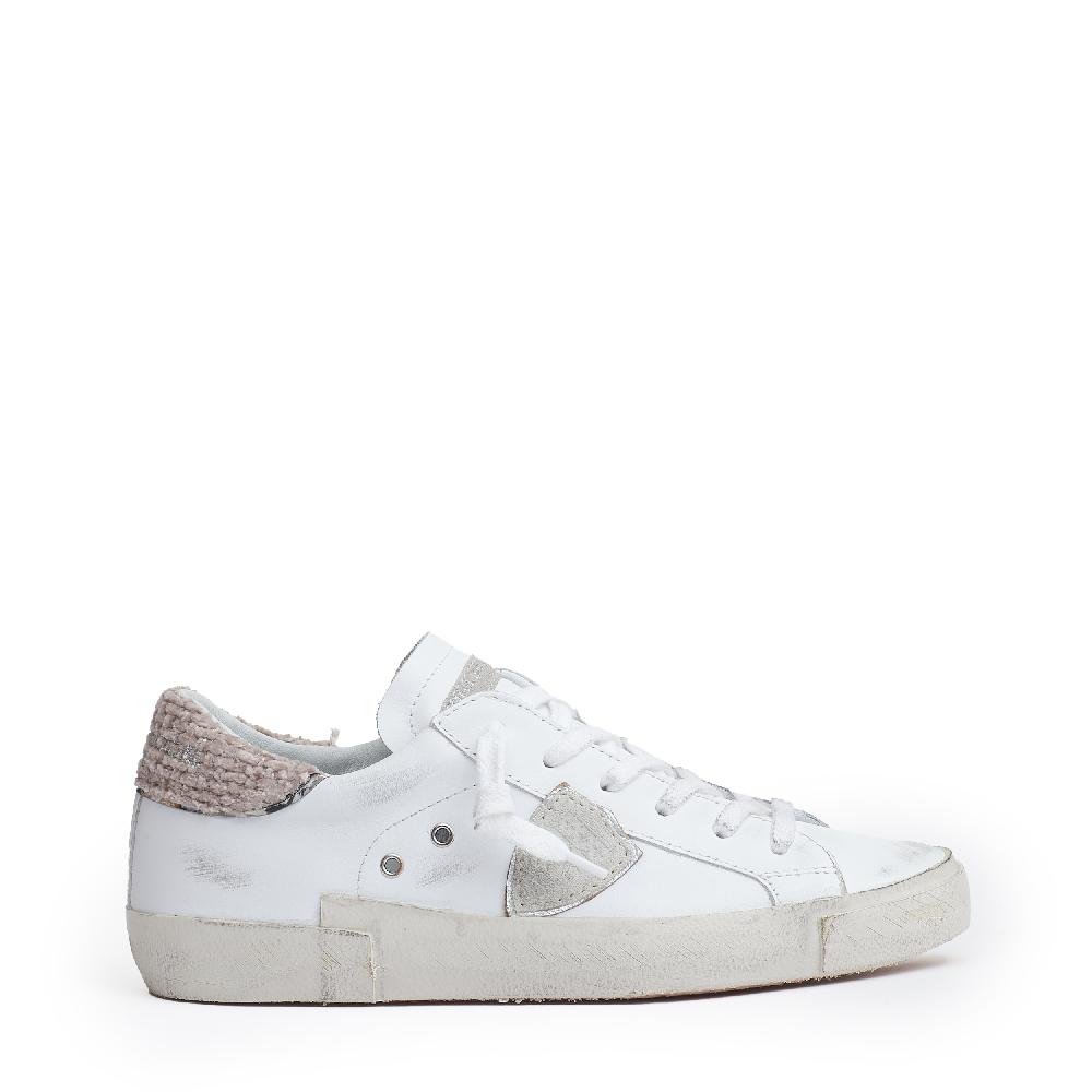 Sorelle Perego Paris pelle bianca con inserti in bouclè nero Sconto