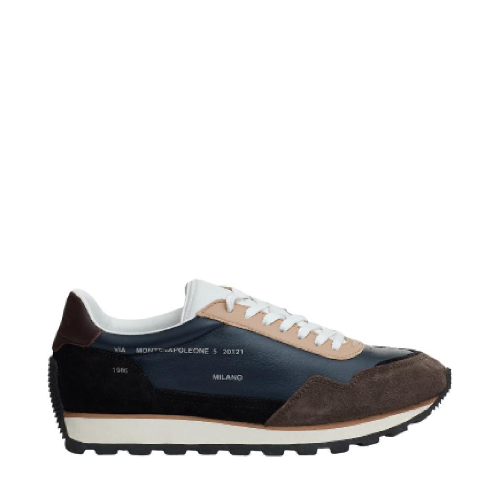 Sorelle Perego running 86er camoscio pelle nero blu tortora