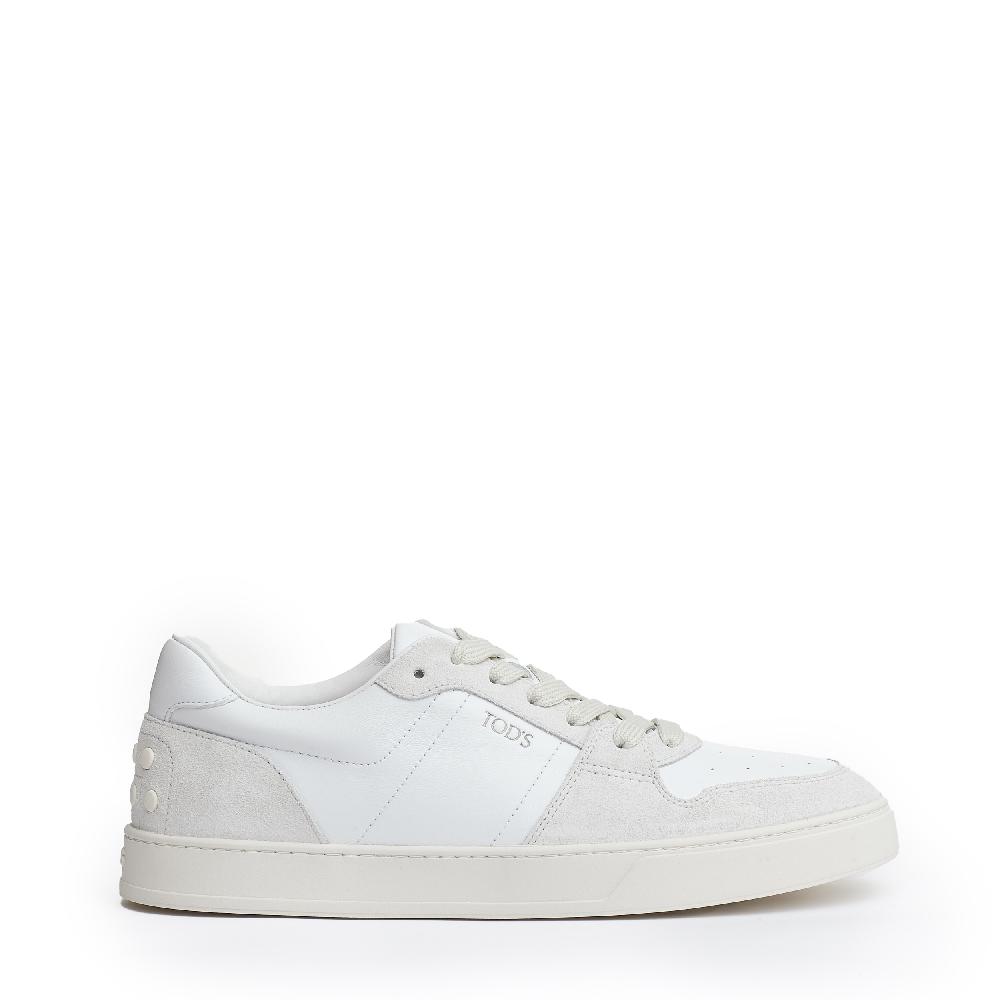 Sorelle Perego snakers pelle e camoscio bianco