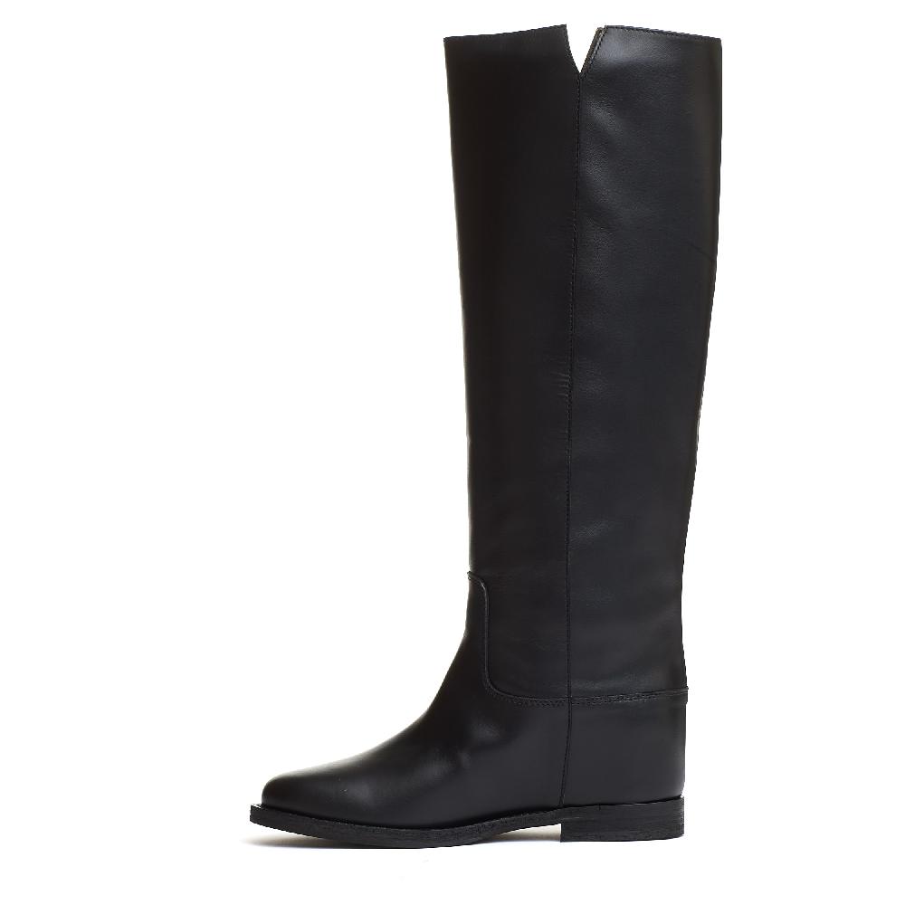 Sorelle Perego stivale nero rialzo interno V oro sfaccetta Saldi Di Fabbrica