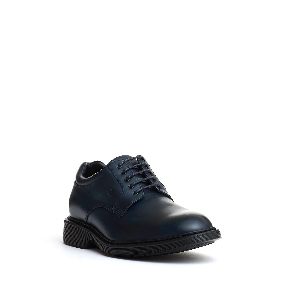 Sorelle Perego stringata pelle blu fondo millerighe Vendita Calda