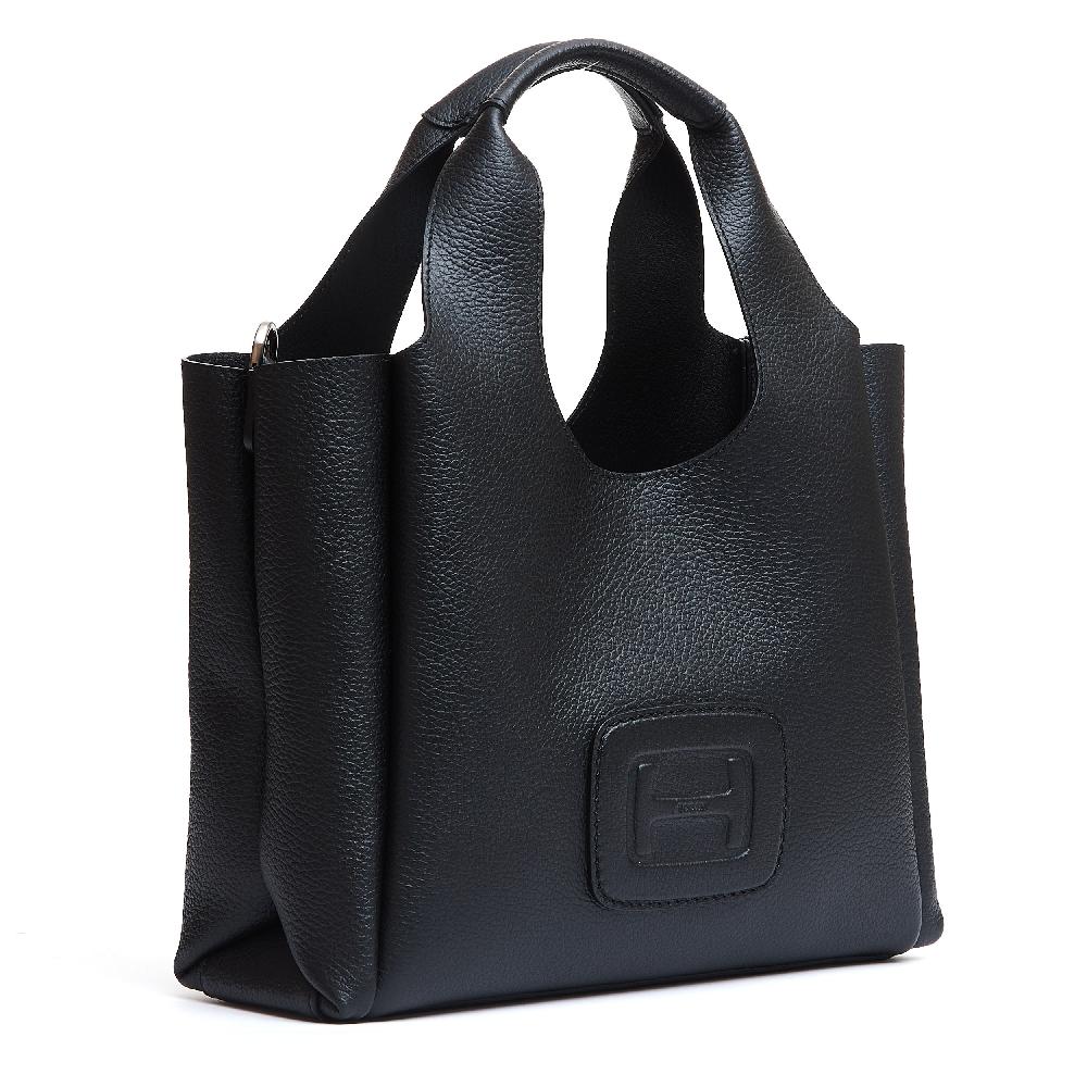 Sorelle Perego H bag shopping pelle nero Nuovo