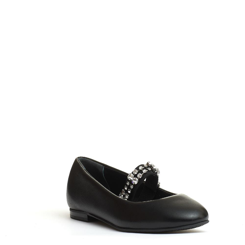 Sorelle Perego ballerina nera cinturino strass Pezzi Unici