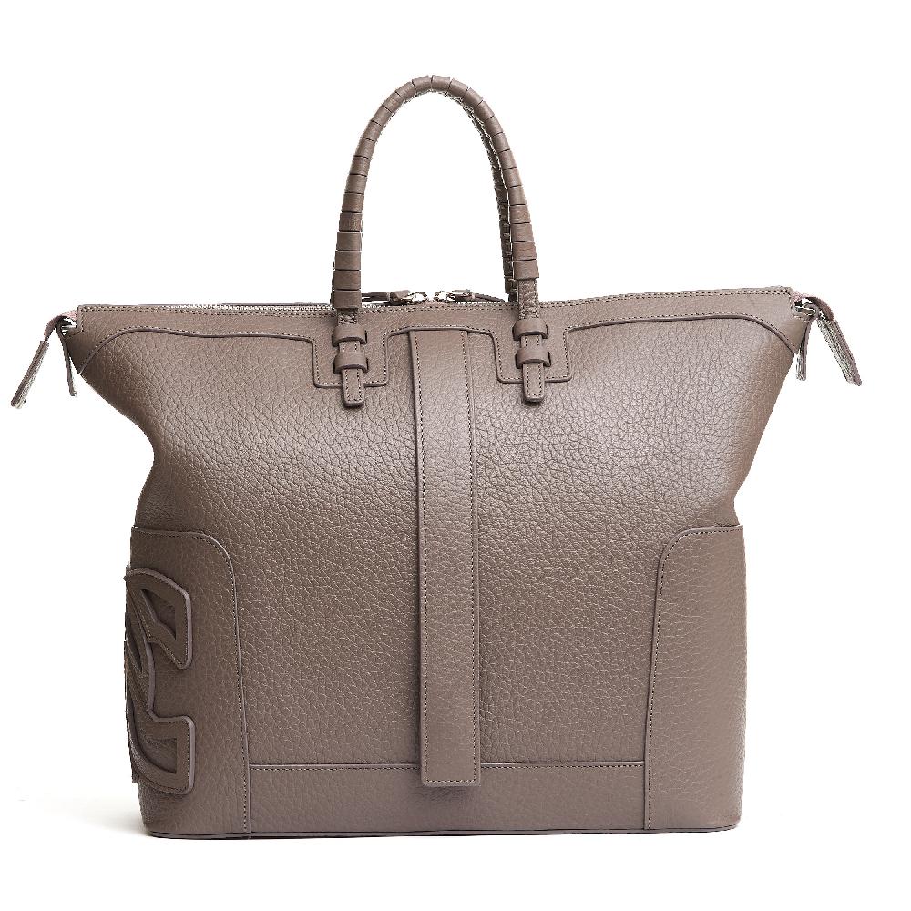 Sorelle Perego borsa doppio manico in pelle martellata caribou Prezzo Ridotto