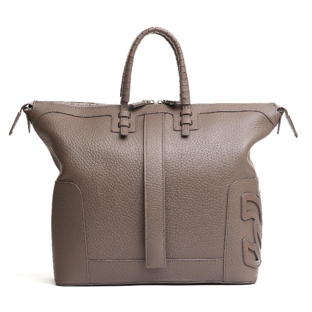 Sorelle Perego borsa doppio manico in pelle martellata caribou Prezzo Ridotto