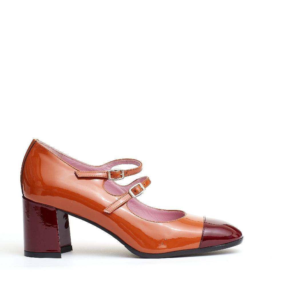 Sorelle Perego pump cinurine camel e bordeaux