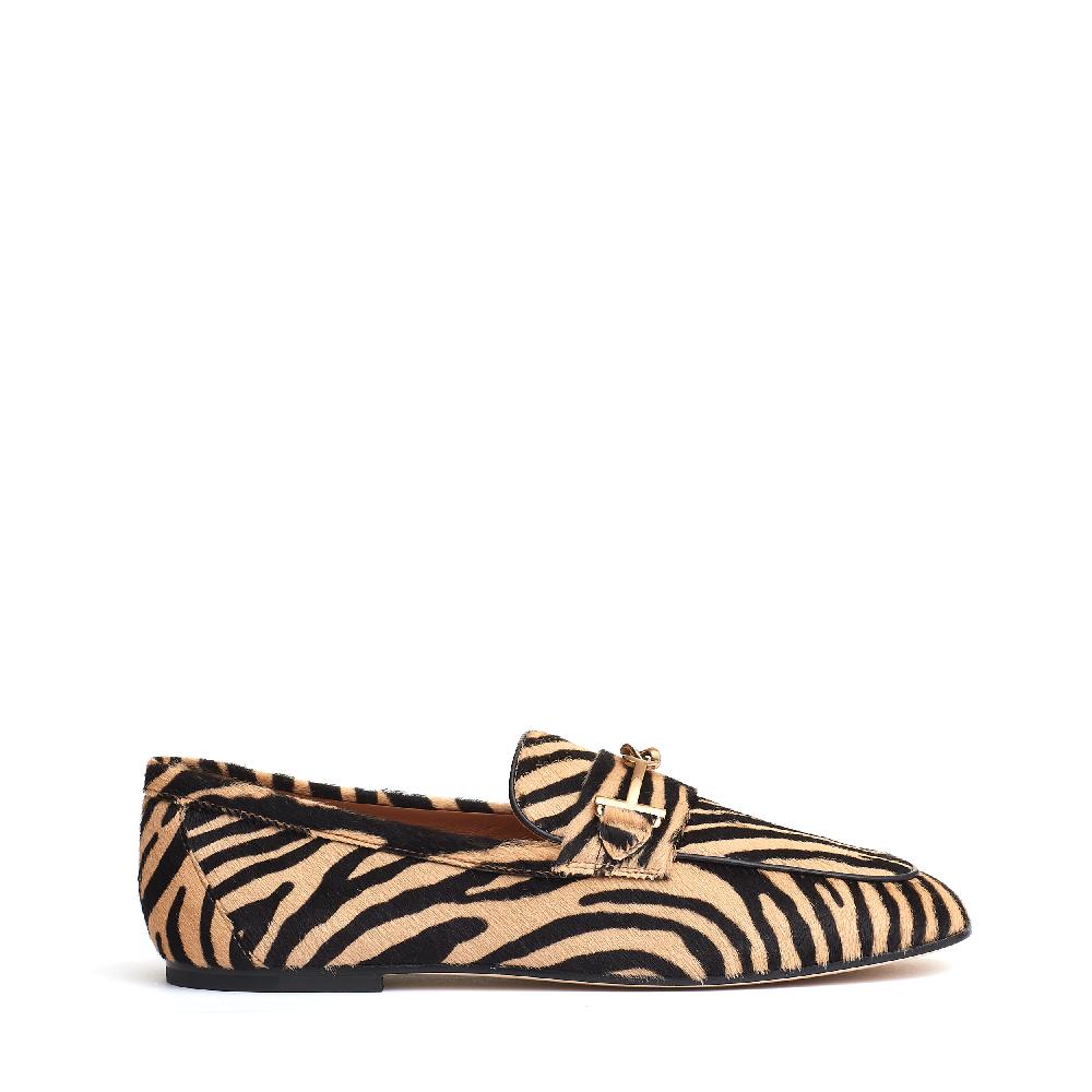 Sorelle Perego mocassino effetto cavallino beige nero