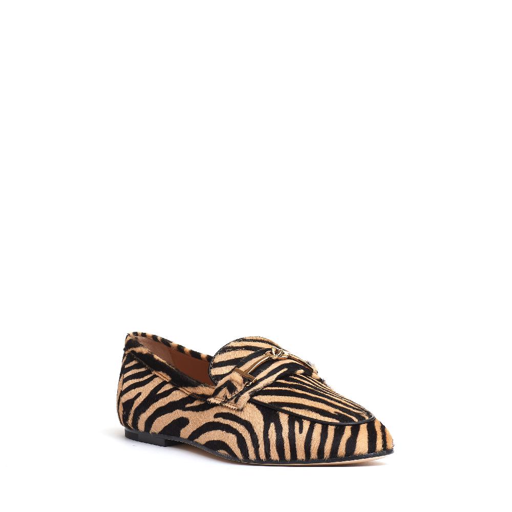 Sorelle Perego mocassino effetto cavallino beige nero Consegna Veloce