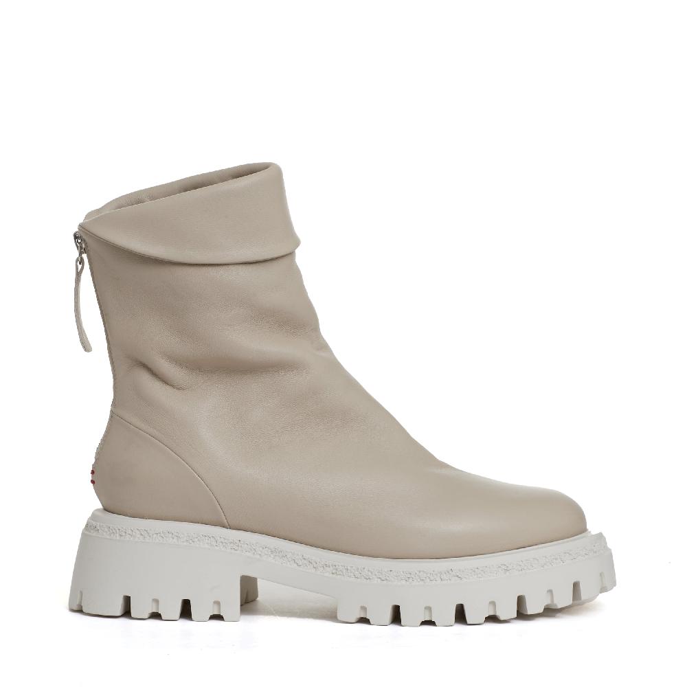 Sorelle Perego stivaletto beige cerniera dietro