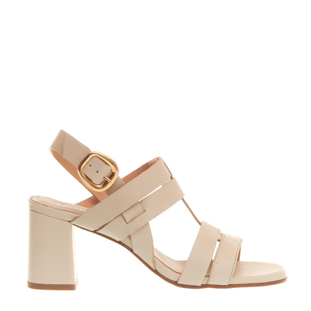 Sorelle Perego sandalo tacco 70 mm latte