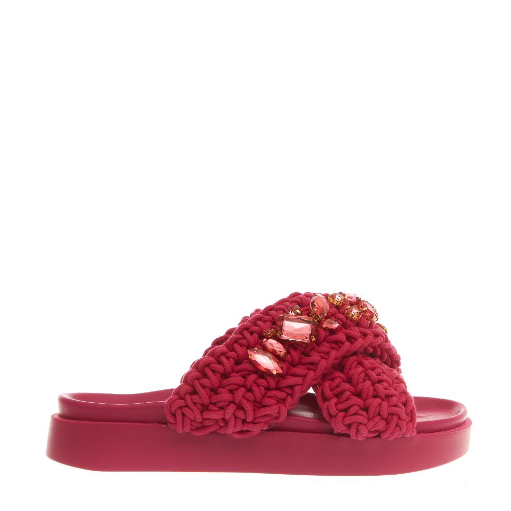 Sorelle Perego ciabatta zeppa incrocio fuxia