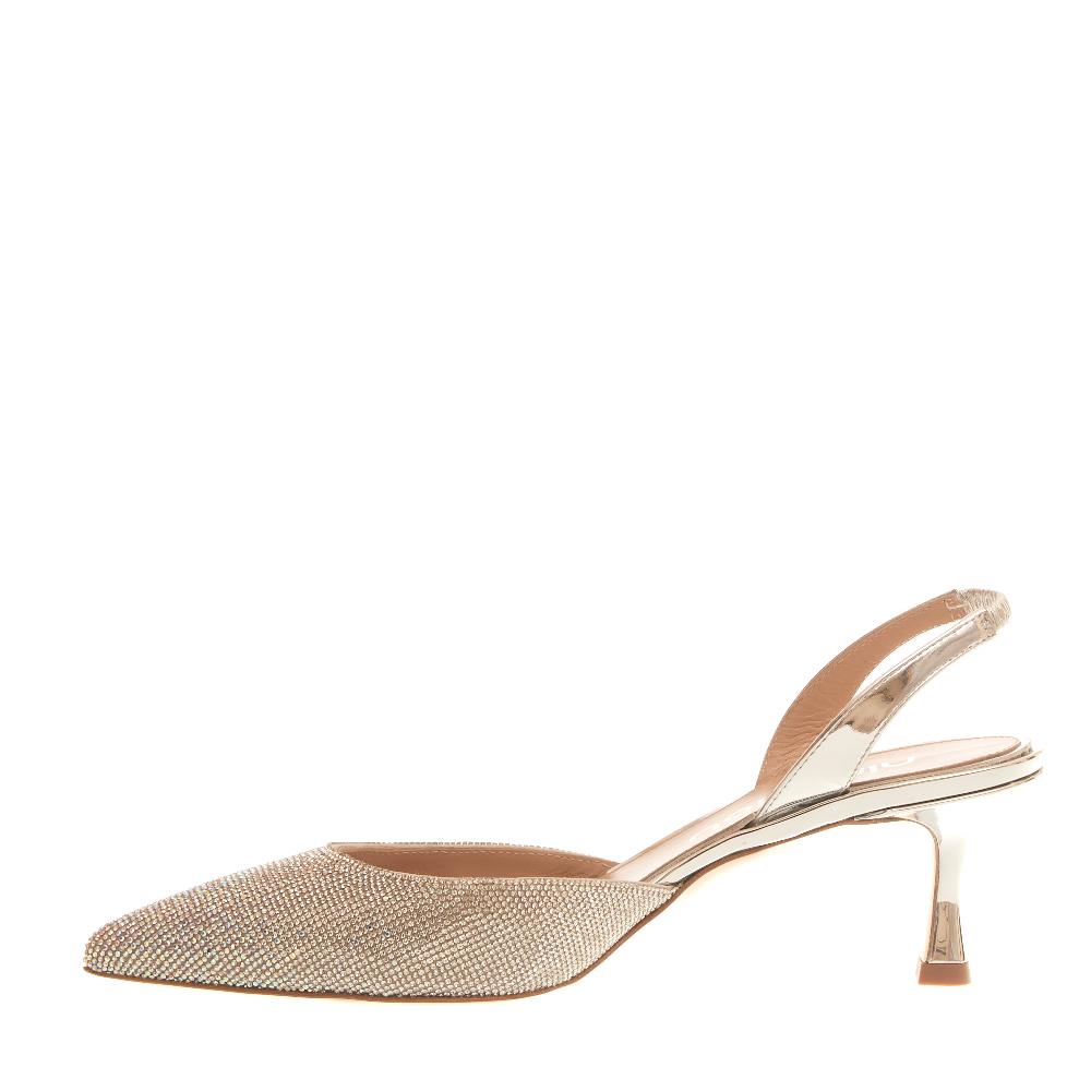 Sorelle Perego slingback strass argento tacco 55 mm Qualità