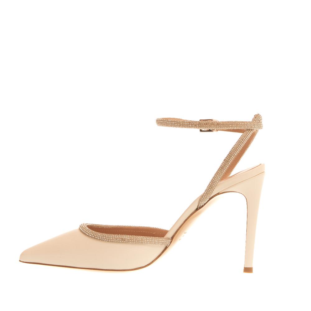 Sorelle Perego slingback nappa avorio strass tacco 90 mm Spedizione Gratuita