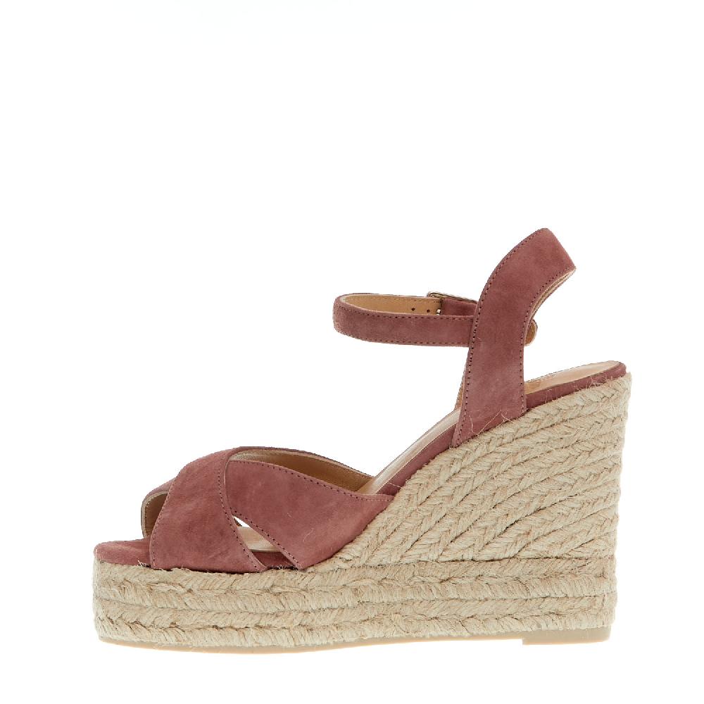 Sorelle Perego Espadrillas zeppa 110 mm incrocio rosa antico Consegna Veloce