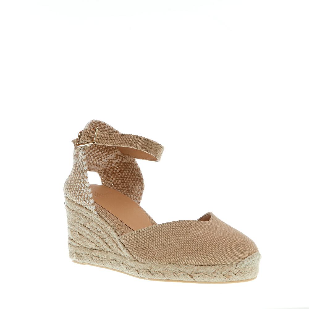 Sorelle Perego Espadrillas zeppa 70 mm tessuto beige Promozione Limitata