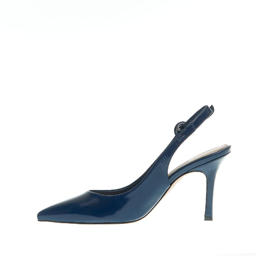 Sorelle Perego slingback vernice blu tacco 85 mm Shopping Online