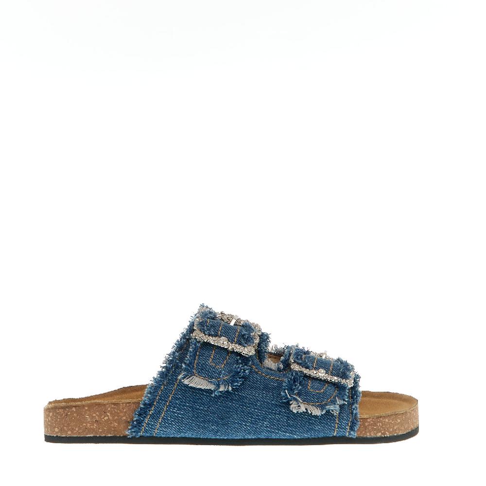 Sorelle Perego ciabatta jeans fibbia strass