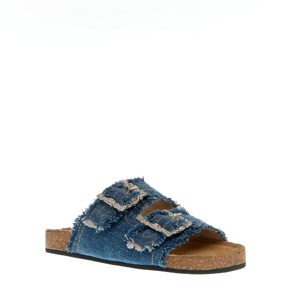 Sorelle Perego ciabatta jeans fibbia strass Economico