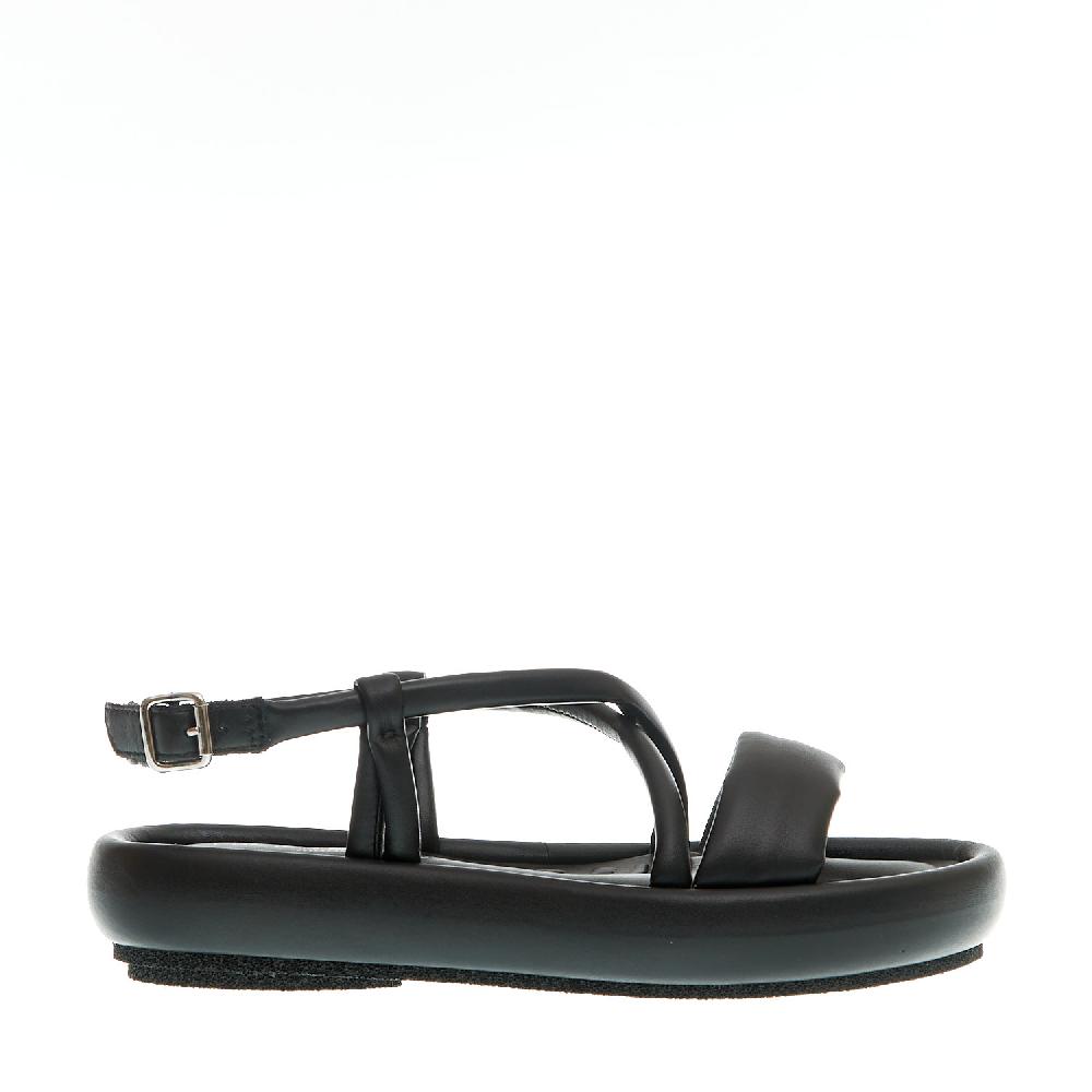 Sorelle Perego sandalo zeppa bassa pelle nera Online