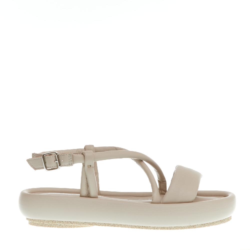Sorelle Perego sandalo zeppa bassa pelle beige