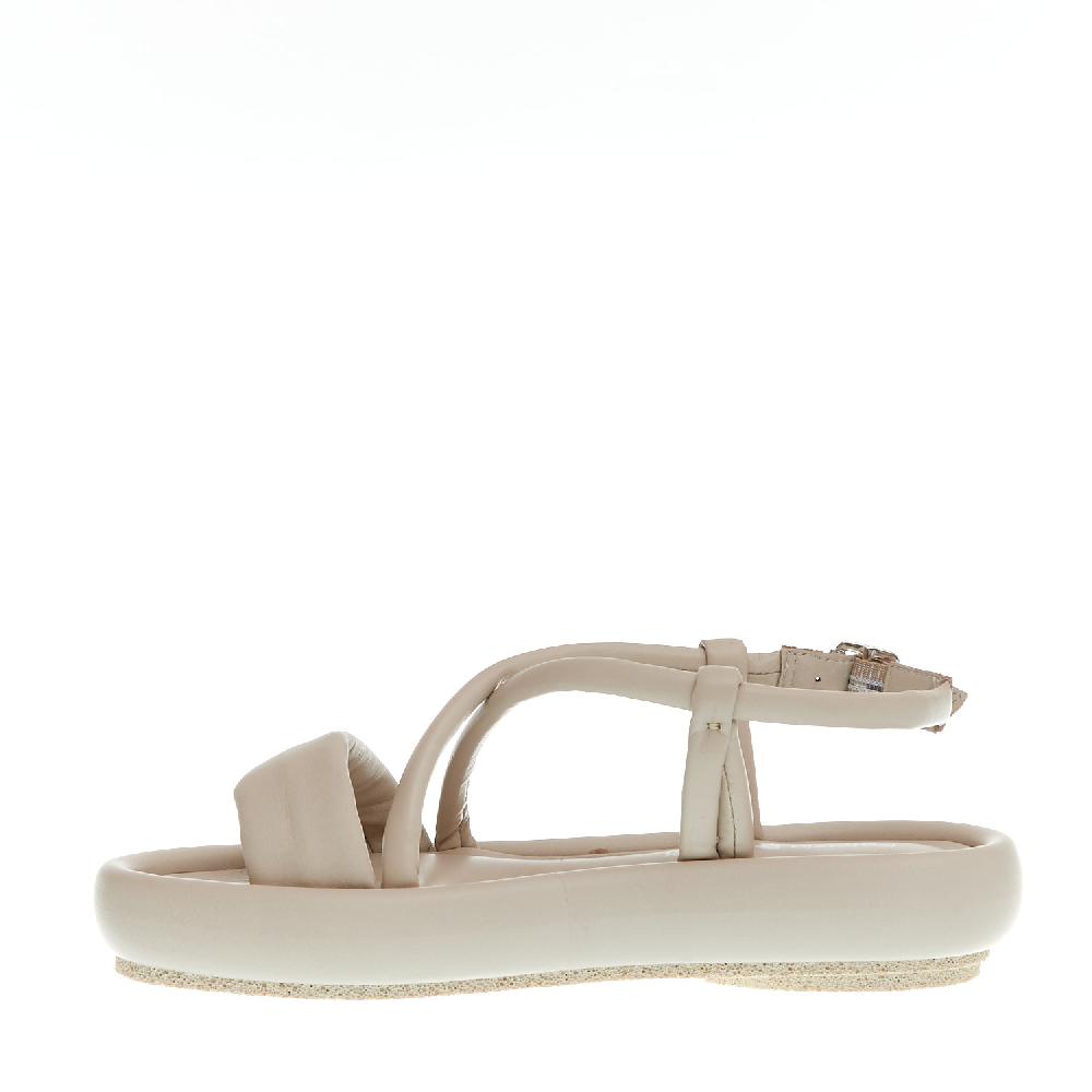 Sorelle Perego sandalo zeppa bassa pelle beige Outlet